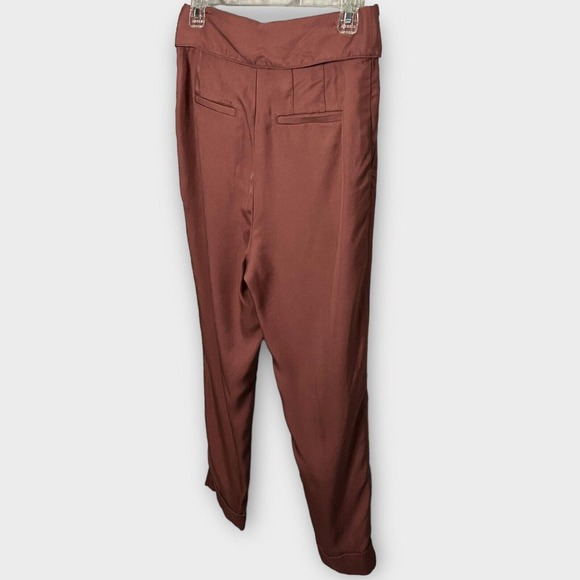 Anthropologie Cartonnier Kingsley Dusty Rose Tie Waist Pleat Front Pant Size 4 - Picture 8 of 11